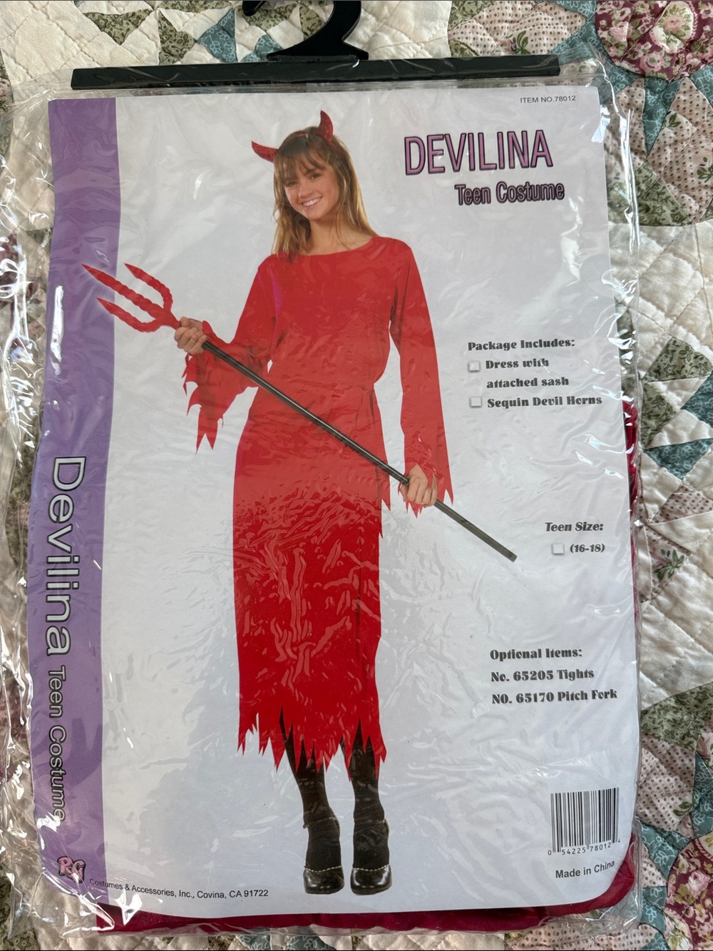 Devilina Teen Costume - Red Devil Dress with Horns (Brand: )